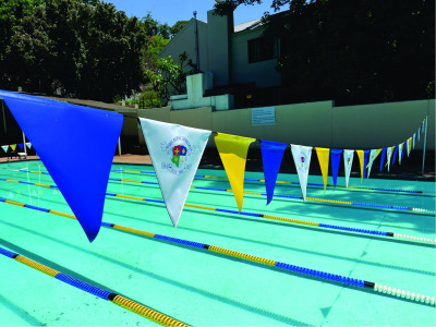 Outdoor bunting flags